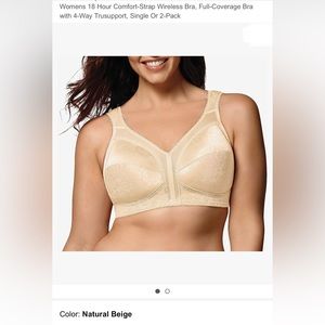 NWOT . . .  Playtex Women’s 18 Hour Comfort-Strap Wireless Bra |  Natural Biege